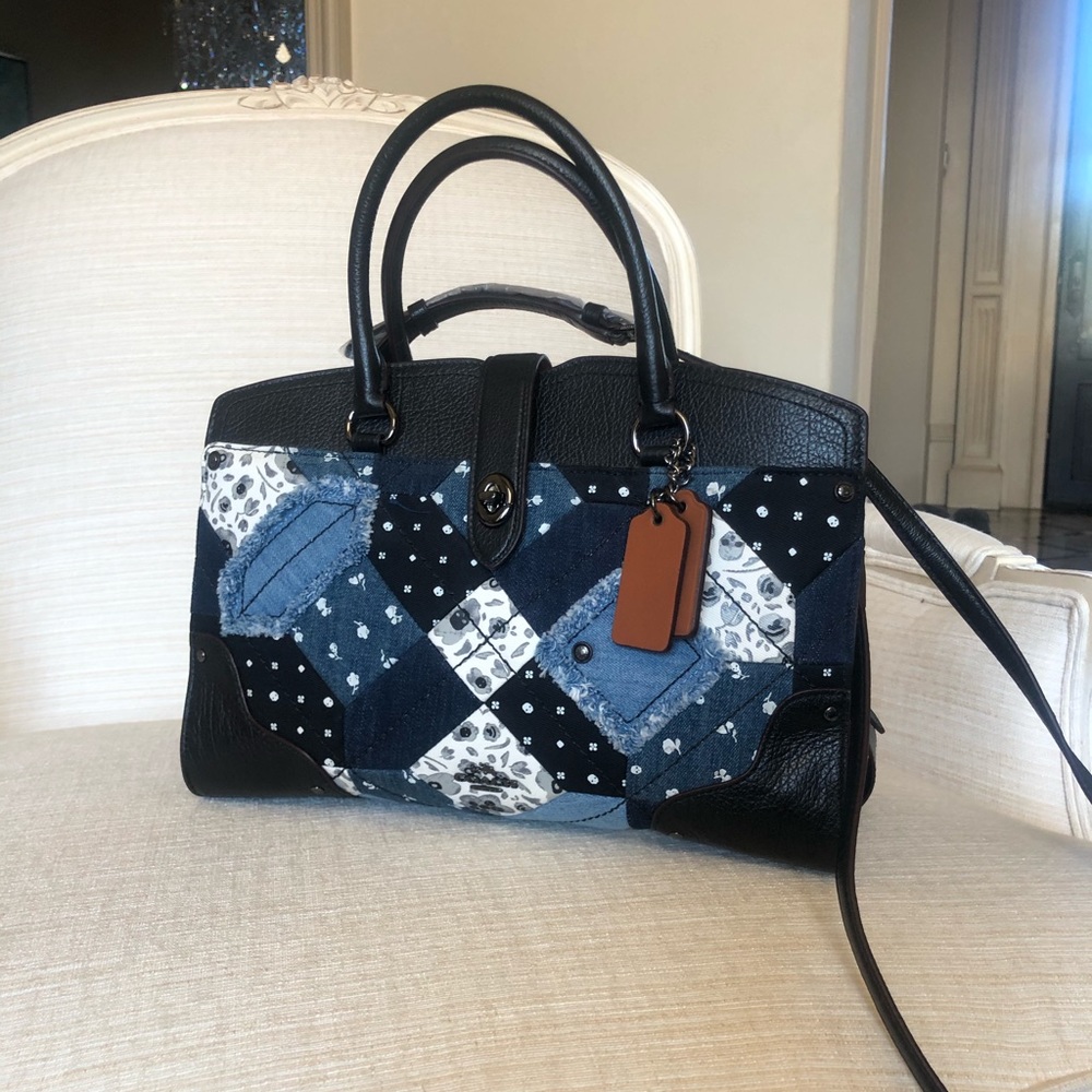 COACH MERCER SATCHEL 30 IN CANYON QUILT DENIM